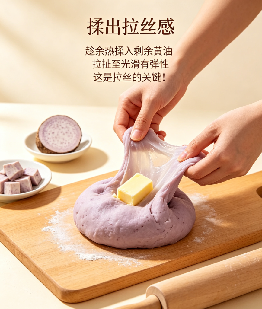 一口就上瘾!糯叽叽星人必学的芋泥拉丝麻薯! 一口就上瘾!糯叽叽星人必学的芋泥拉丝麻薯!