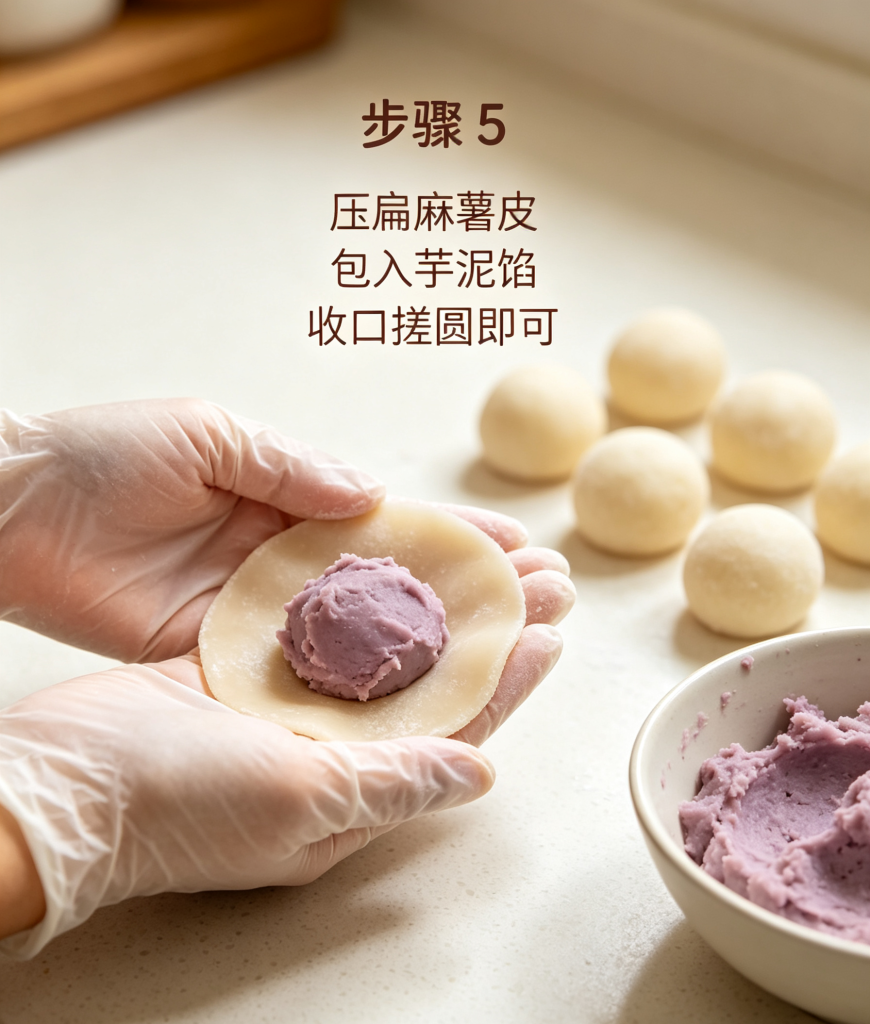 一口就上瘾!糯叽叽星人必学的芋泥拉丝麻薯! 一口就上瘾!糯叽叽星人必学的芋泥拉丝麻薯!