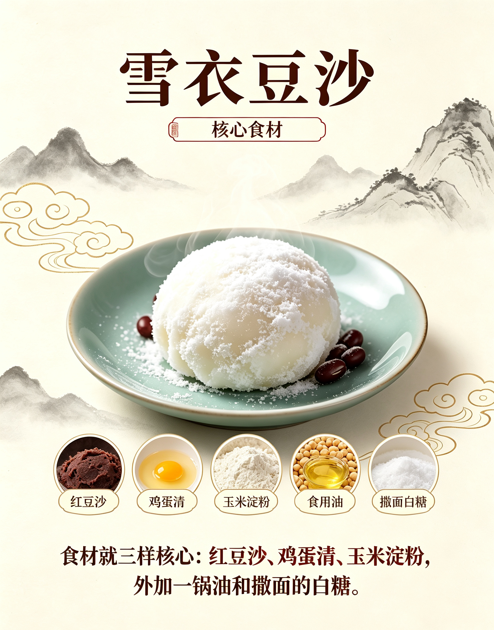一口咬下去像吃云朵——雪衣豆沙,在家就能做的百年宫廷甜品 一口咬下去像吃云朵——雪衣豆沙,在家就能做的百年宫廷甜品